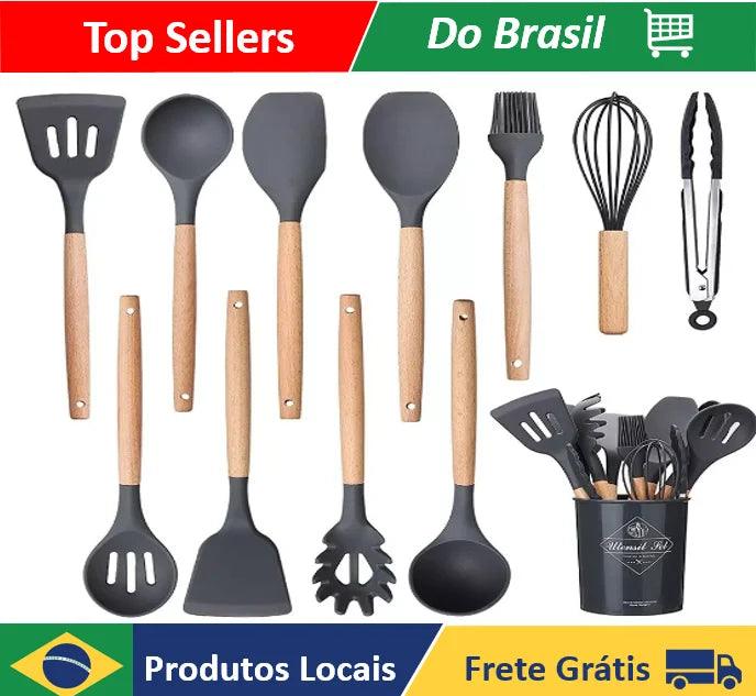 Kit 12 Utensílios de Cozinha em Silicone