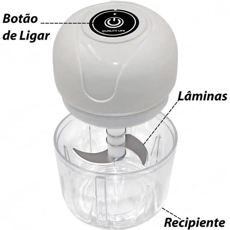 Mini Processador Usb De Alimentos Elétrico Original 250ml Bivolt