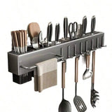 Organizador de cozinha, prateleira de parede, suporte para especiarias, facas, temperos