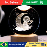 Luminária Cristal Base De Madeira Decoração
