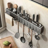 Organizador de cozinha, prateleira de parede, suporte para especiarias, facas, temperos