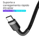 Cabo Turbo Baseus Tipo C/C 60W
