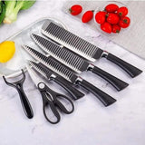 Conjunto de 6 Utensílios de aço inoxidável Black Wave