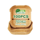 100 Forros de Papel Antiaderente para Air Fryer
