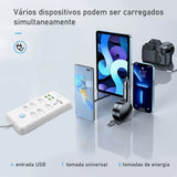 Extensão de Tomada Com Portas USB Premium