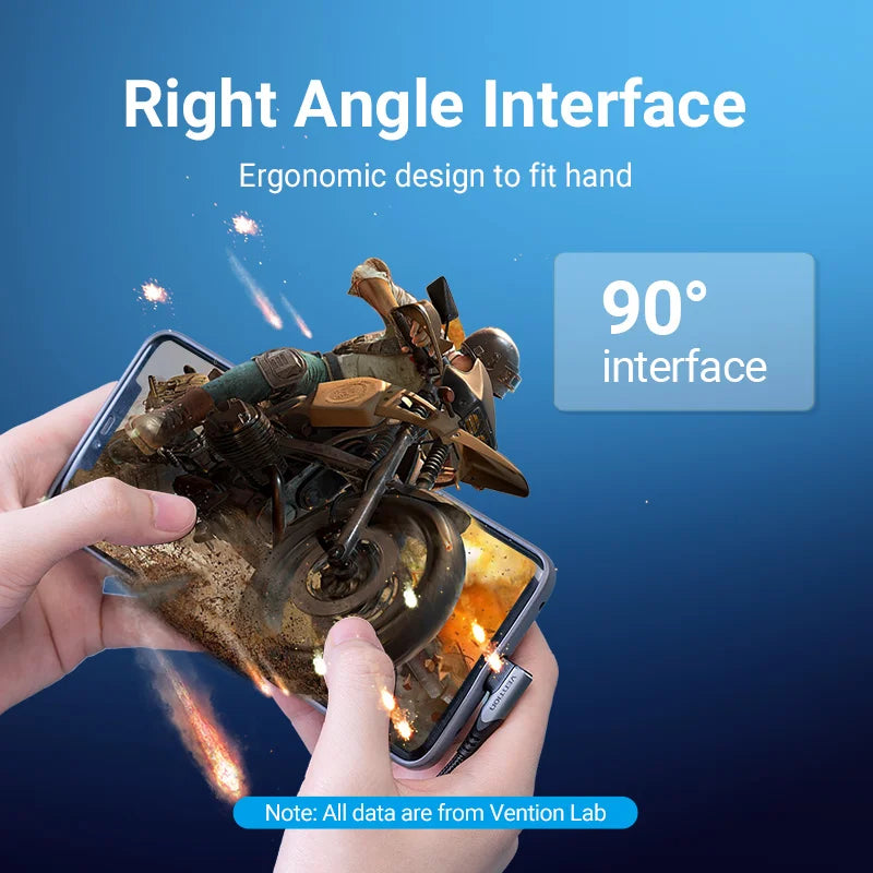 Cabo Turbo Em 90º Vention 100W Tipo C/C