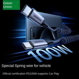 Cabo USB C para USB C 100 W estilo mola UGREEN