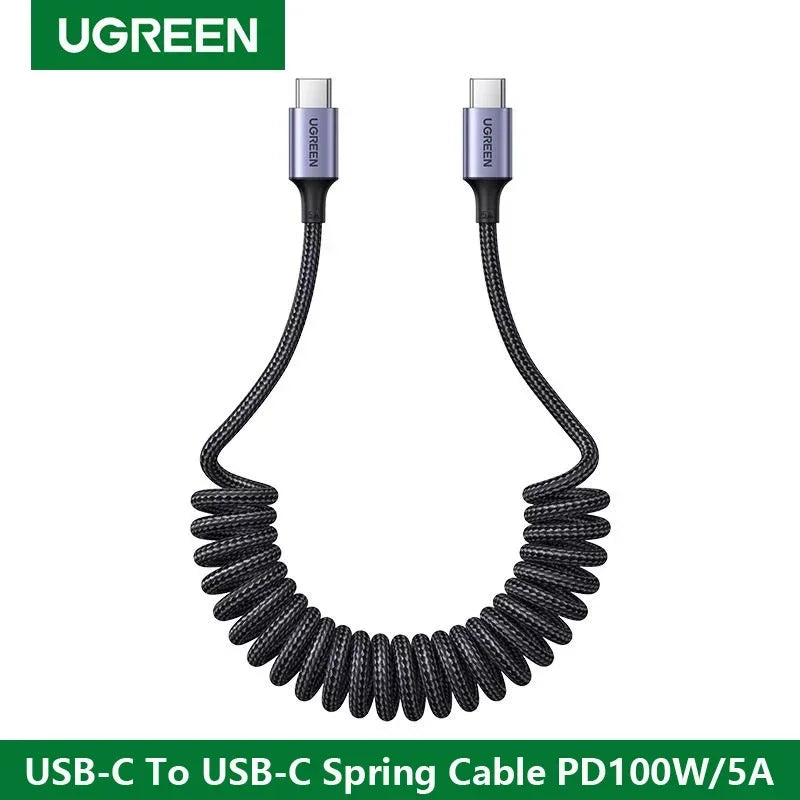 Cabo USB C para USB C 100 W estilo mola UGREEN
