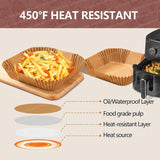 100 Forros de Papel Antiaderente para Air Fryer