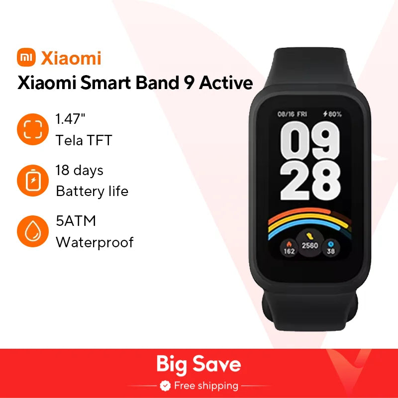 Smartwatch Xiaomi Smart Band 9 Active PRETO