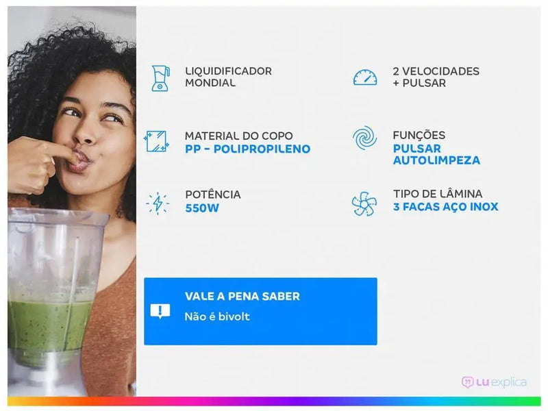 Liquidificador Easy Power Mondial Preto 550W L-550-B 110V