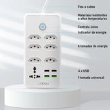 Extensão de Tomada Com Portas USB Premium