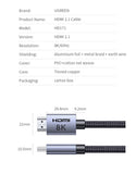 Cabo HDMI UGREEN 4K/8K 60Hz 48Gbps Dolby Vision HDCP2.3