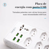 Extensão de Tomada Com Portas USB Premium