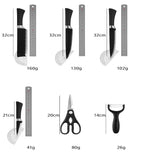 Conjunto de 6 Utensílios de aço inoxidável Black Wave